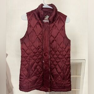 Burgundy Quilted Puffer Vest